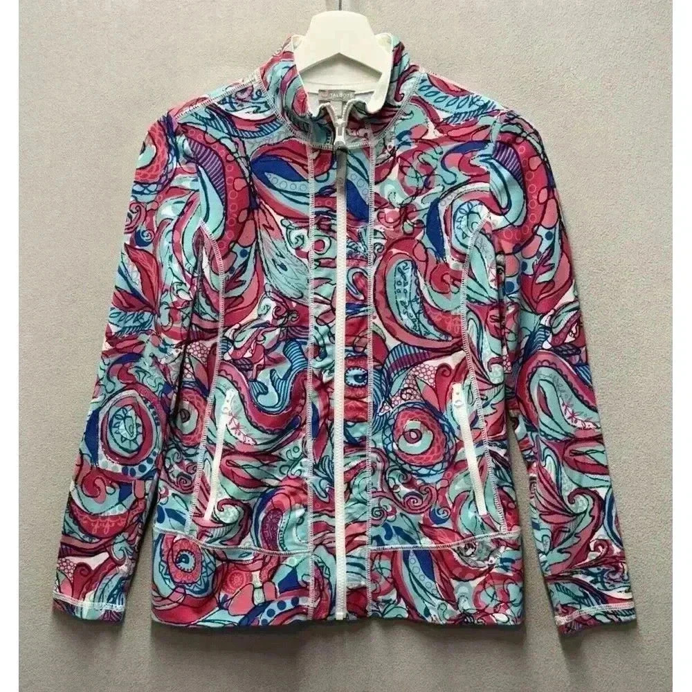 T by Talbots Women's Size P Multicolor Paisley Floral Leisure Full Zip Up Jacket